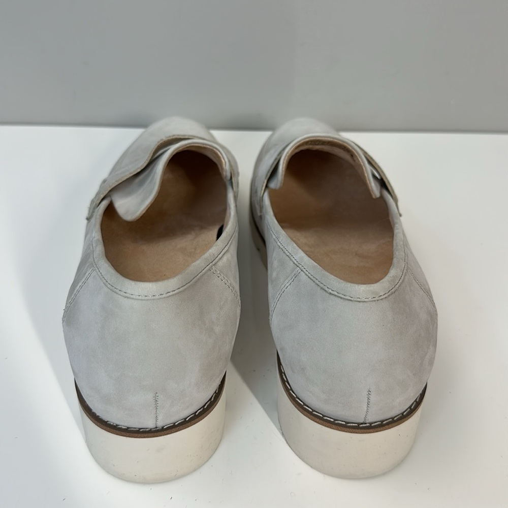 Vionic Light Gray Suede Penny Loafers - Picture 7 of 13
